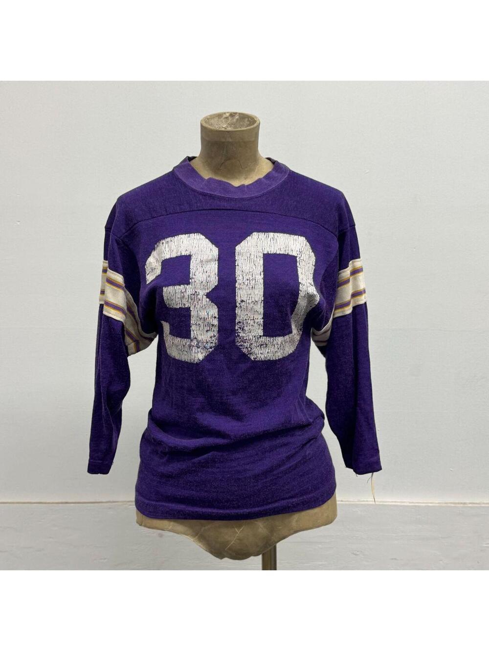 Vintage 60s 70s Rawlings Purple Durene #30 Football Jersey Faded